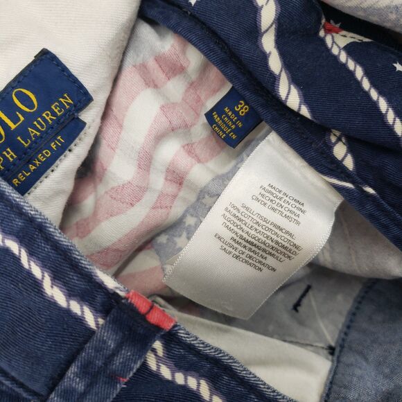 Polo Ralph Lauren USA Flag Chino Shorts Mens 38 Blue American Sailing‎ Nautical - Picture 7 of 7